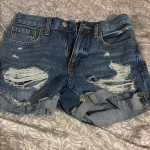 Aeropostale Blue Distressed Denim Shorts